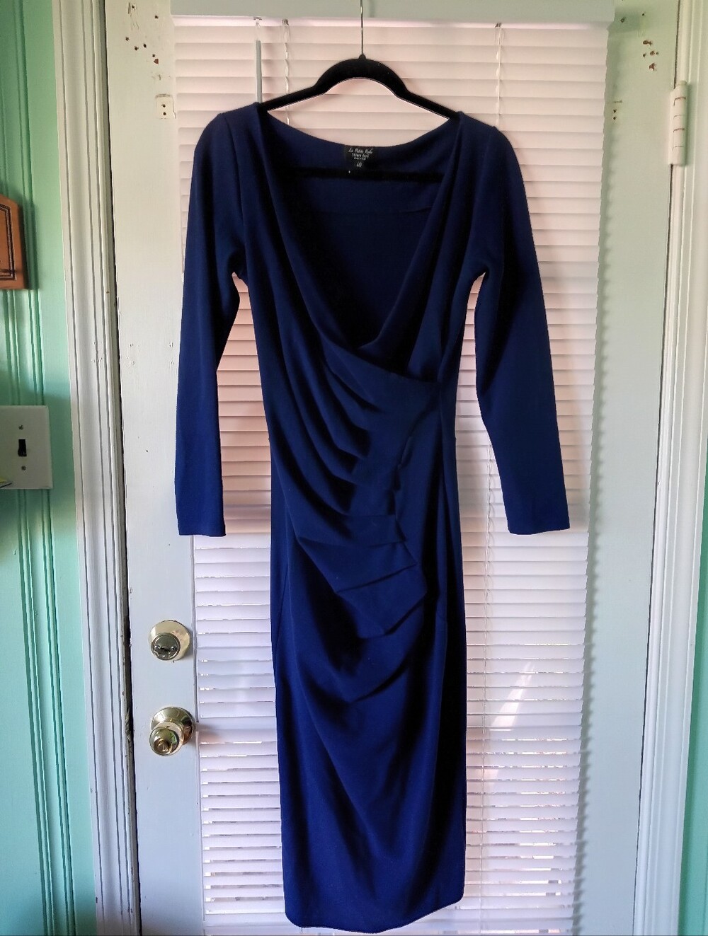 Chiara Boni La Petite Robe Dress Women's Blue Long Sleeve Wrap Italy